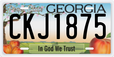 GA license plate CKJ1875