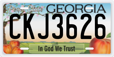 GA license plate CKJ3626