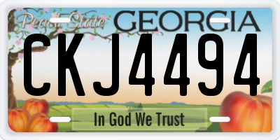 GA license plate CKJ4494