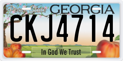 GA license plate CKJ4714
