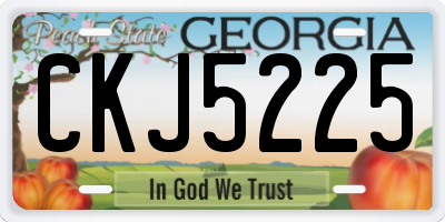 GA license plate CKJ5225