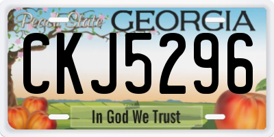 GA license plate CKJ5296