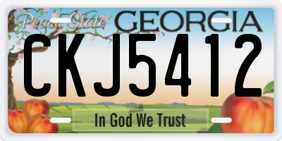 GA license plate CKJ5412