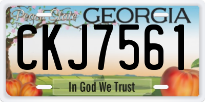 GA license plate CKJ7561