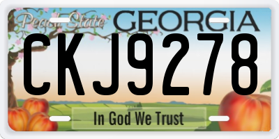 GA license plate CKJ9278