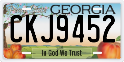 GA license plate CKJ9452