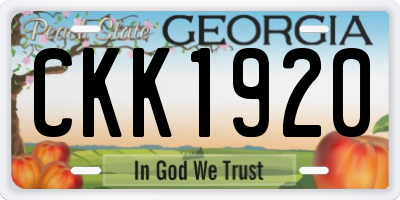 GA license plate CKK1920