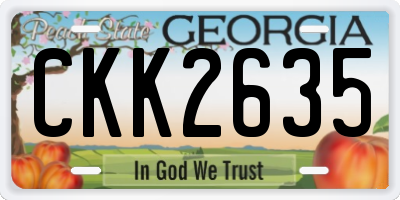 GA license plate CKK2635