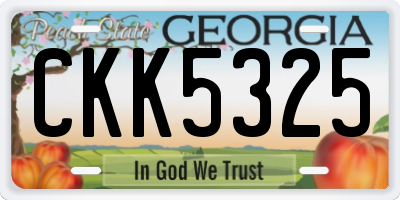 GA license plate CKK5325