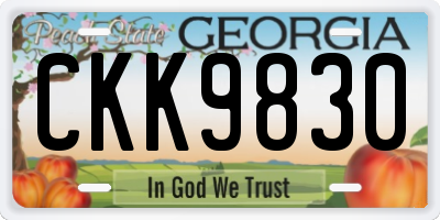 GA license plate CKK9830