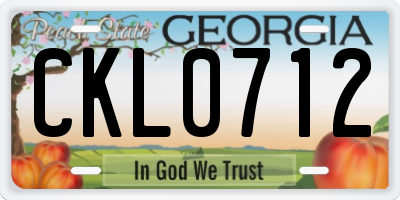 GA license plate CKL0712