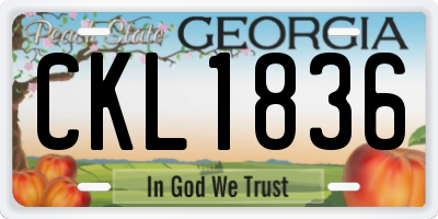 GA license plate CKL1836