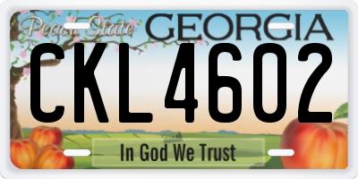 GA license plate CKL4602