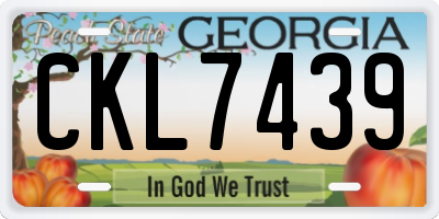 GA license plate CKL7439