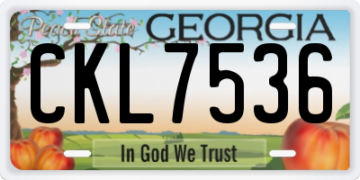 GA license plate CKL7536