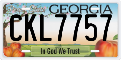 GA license plate CKL7757