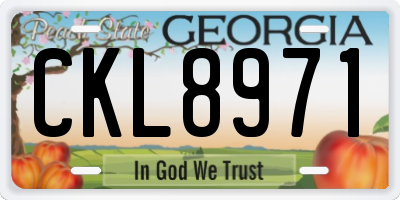 GA license plate CKL8971