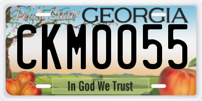 GA license plate CKM0055