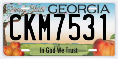 GA license plate CKM7531