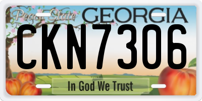 GA license plate CKN7306