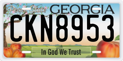 GA license plate CKN8953
