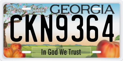 GA license plate CKN9364