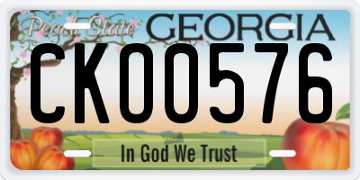 GA license plate CKO0576