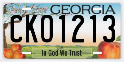 GA license plate CKO1213