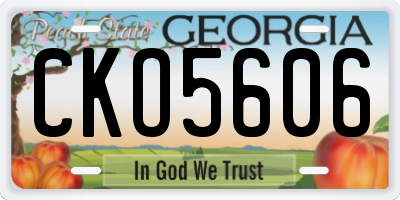 GA license plate CKO5606