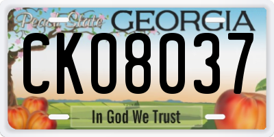 GA license plate CKO8037