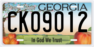GA license plate CKO9012