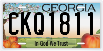 GA license plate CKQ1811