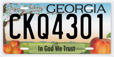 GA license plate CKQ4301