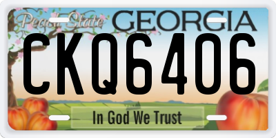 GA license plate CKQ6406