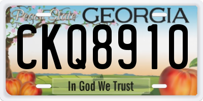 GA license plate CKQ8910