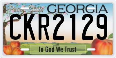 GA license plate CKR2129