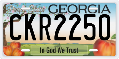 GA license plate CKR2250
