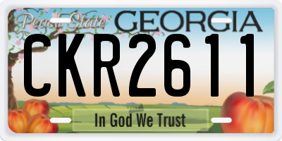 GA license plate CKR2611