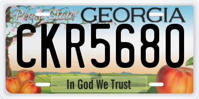 GA license plate CKR5680