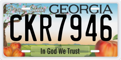 GA license plate CKR7946