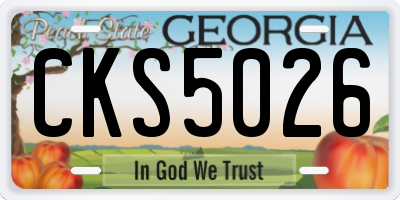 GA license plate CKS5026