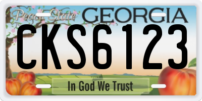 GA license plate CKS6123