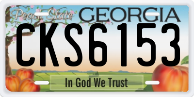 GA license plate CKS6153