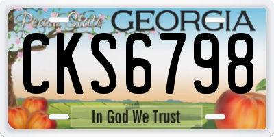 GA license plate CKS6798