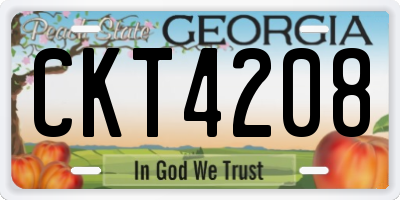 GA license plate CKT4208