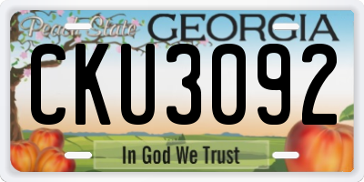 GA license plate CKU3092
