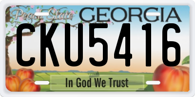 GA license plate CKU5416