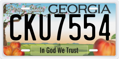 GA license plate CKU7554