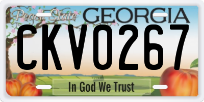 GA license plate CKV0267
