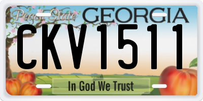 GA license plate CKV1511